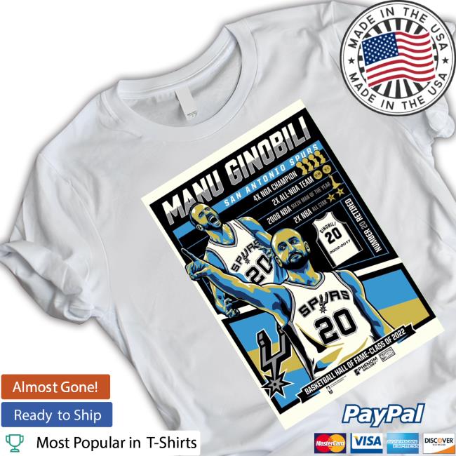 Manu Ginobili San Antonio Spurs 2022 TShirts