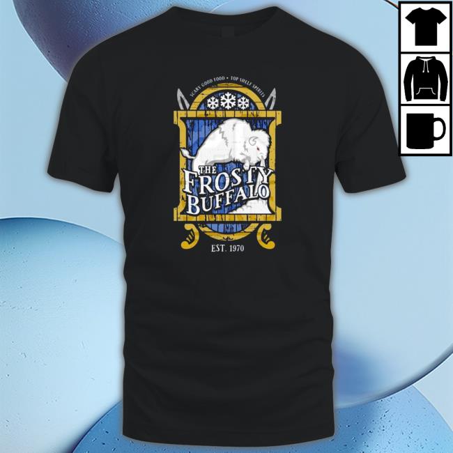 Official The frosty Buffalo est 1970 Hooded Sweatshirt Official The frosty Buffalo est 1970 Tee