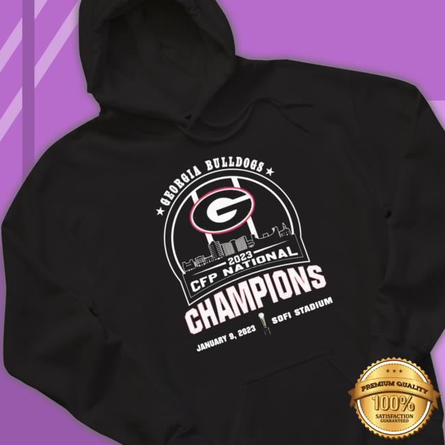 Georgia Bulldogs Skyline 2023 Cfp National Champions Tee Georgia Bulldogs Skyline 2023 Cfp National Champions Long Sleeve Shirt
