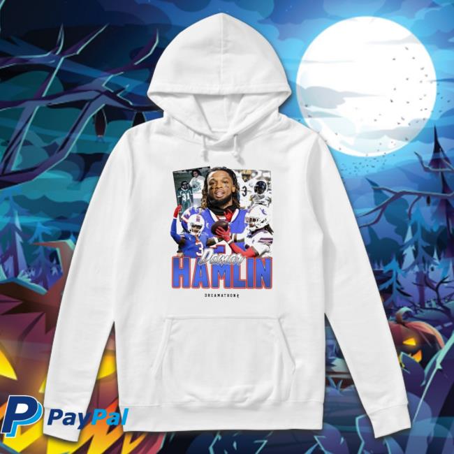 Official Sam Martin Wearing Damar Hamlin Dreamathon Hooded Sweatshirt