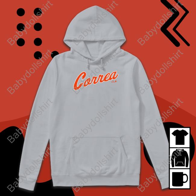 Correa Shirts Carlos Correa New York Script Hooded Sweatshirt