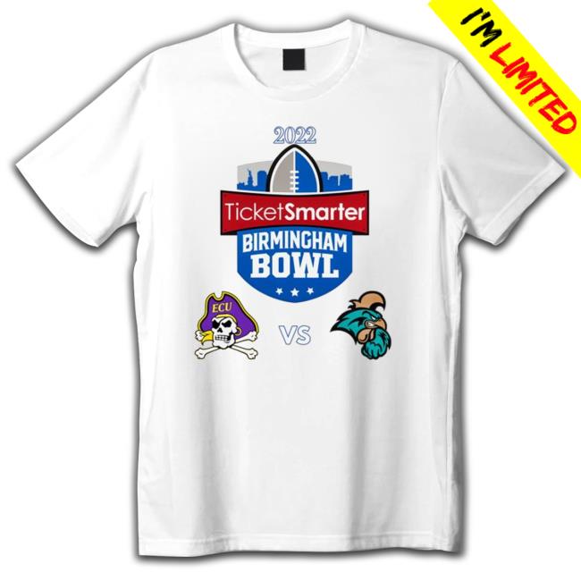 Official Coastal Carolina vs East Carolina 2022 TicketSmarter Birmingham Bowl Shirt Official Coastal Carolina vs East Carolina 2022 TicketSmarter Birmingham Bowl TShirts