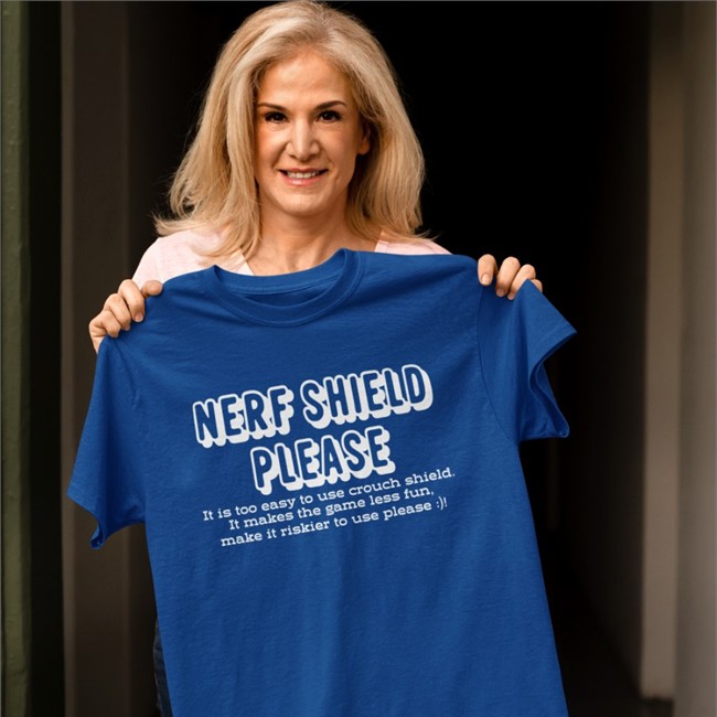 Nerf Shield Please Long Sleeve Shirt It Is Too Easy To Use Crouch Shield It Makes The Game Less Fun Make It Riskier To Use Please