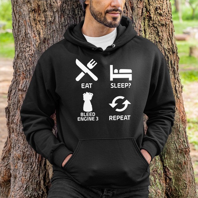 Eat Sleep Bleed Engine 3 Repeat Tee Shirt Nasa Spaceflight Merch