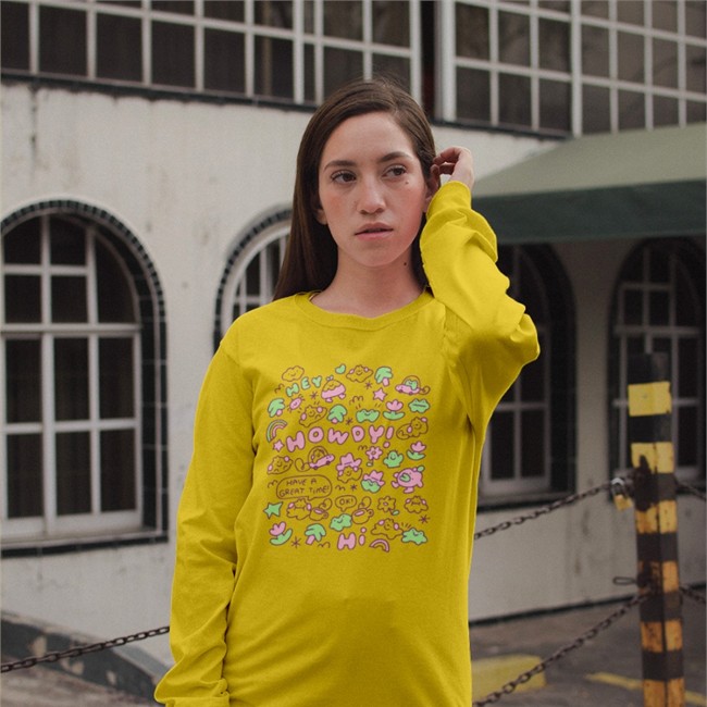 Duotone Editions Store Hey Howdy Hi Hooded Sweatshirt Momo Draws