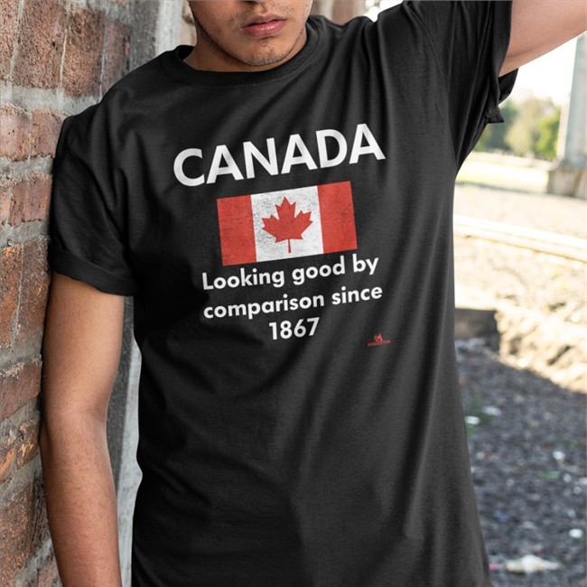 The Beaverton Merch Black Canada Looking Good By Comparison Since 1867 T Shirt