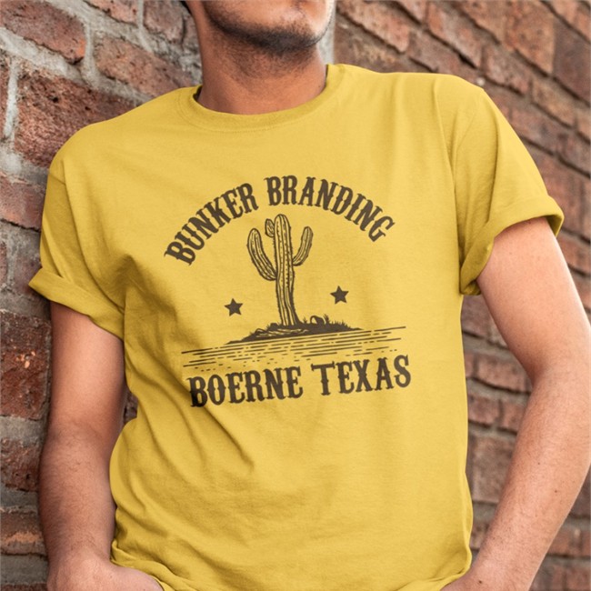 Bunker Branding Merch Bunker Branding Boerne Texas T Shirt Bunker Cactus