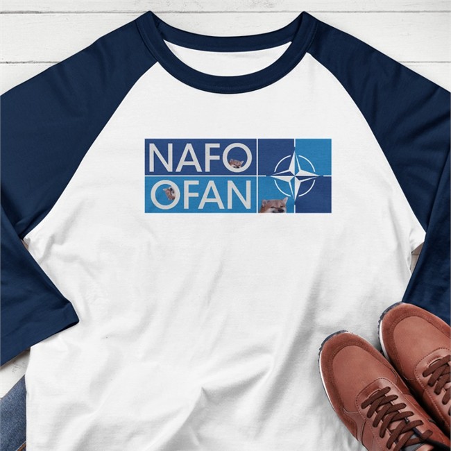 Saint Javelin Merch Fellas NAFO OFAN Insignia Adult T-Shirt White Gabrielius Landsbergis