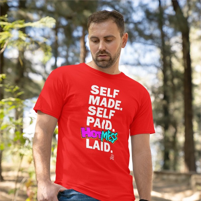 Pro Wrestling Tees Merch Self Made Self Paid Hot Mess Laid T Shirt Matt Cardona Pro Wrestling Tees Merch Self Made Self Paid Hot Mess Laid Crewneck Sweatshirt Matt Cardona