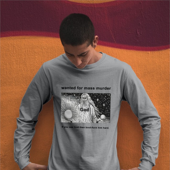 Shirts That Go Hard Merch Robert Crumb Biblia Wanted For Mass Murder God You See God Then Boot Fuck Him Hard T Shirt