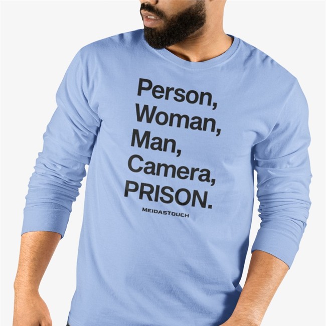 Meidastouch Merch Person Woman Man Camera Prison Tee Shirt White
