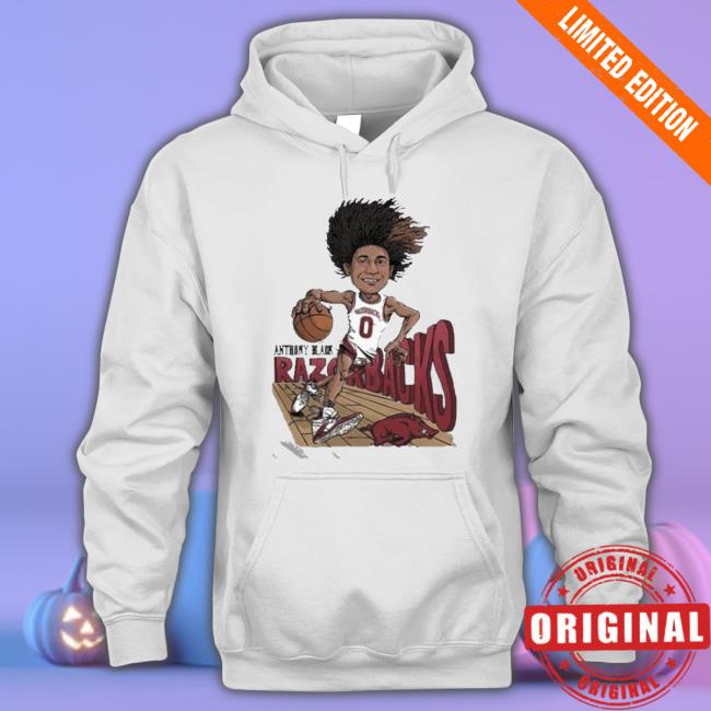 Arkansas Men’s Basketball Anthony Black Caricature T-Shirt Arkansas Men’s Basketball Anthony Black Caricature Sweater