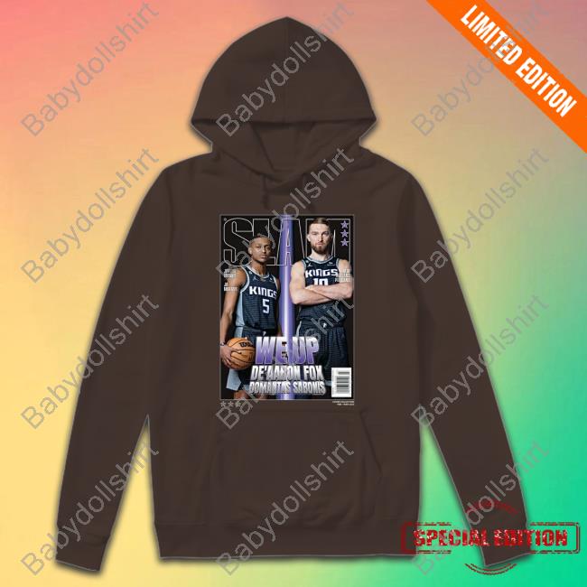 Slam Goods Merch We Up De’Aaron Fox And Domantas Sabonis Cover Slam 242 Tee
