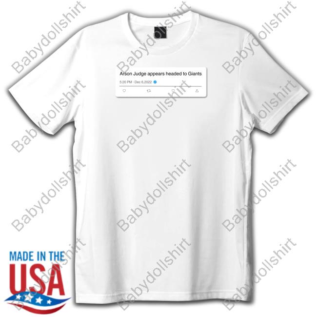Arson Judge Appears Headed To Giants T-Shirt Jomboy Media Merch Arson Judge Appears Headed To Giants T Shirt Jonny's Lasagna