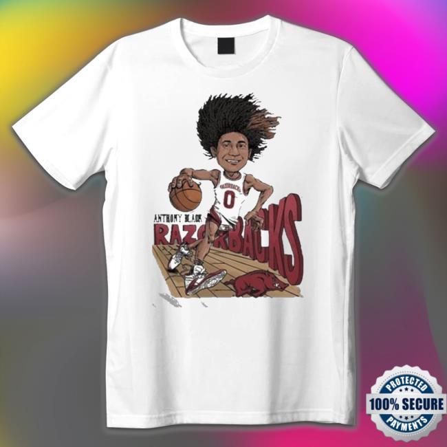 Arkansas Men’s Basketball Anthony Black Caricature T-Shirt Arkansas Men’s Basketball Anthony Black Caricature Classic shirt