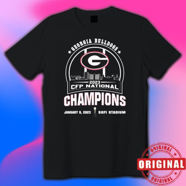 Georgia Bulldogs Skyline 2023 Cfp National Champions Tee Georgia Bulldogs Skyline 2023 Cfp National Champions shirt