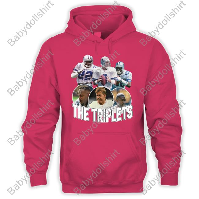 Dak Prescott The Triplets Shirts Emmitt Smith Troy Aikman & Michael Irvin Dallas Cowboys