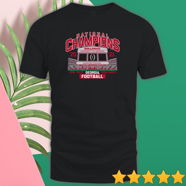 Men's Blue 84 Black Georgia Bulldogs College Football Playoff 2021 National Champions Stadium Schedule Tee