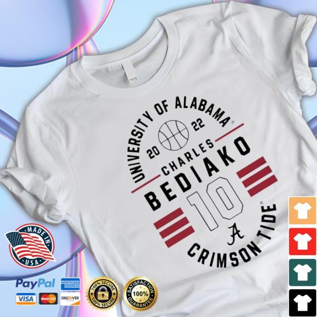 Official University Of Alabama 2022 Charles Bediako 10 Crimson Tide Crewneck Sweatshirt